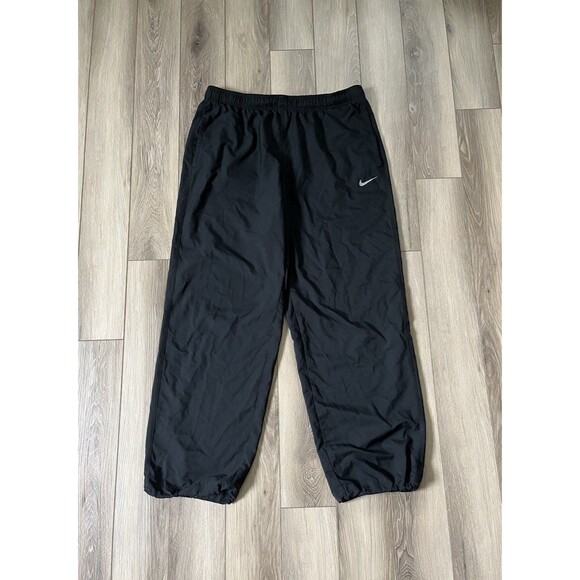 Nike Dri-Fit Black Athletic Ankle Drawstring Track Pants Mens Size XL - Picture 1 of 10